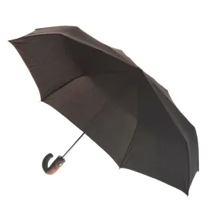 UPF50  Black Auto Open & Close with Wood trim handle