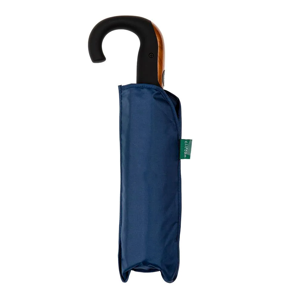 UPF50  Navy Auto Open & Close with Wood trim handle