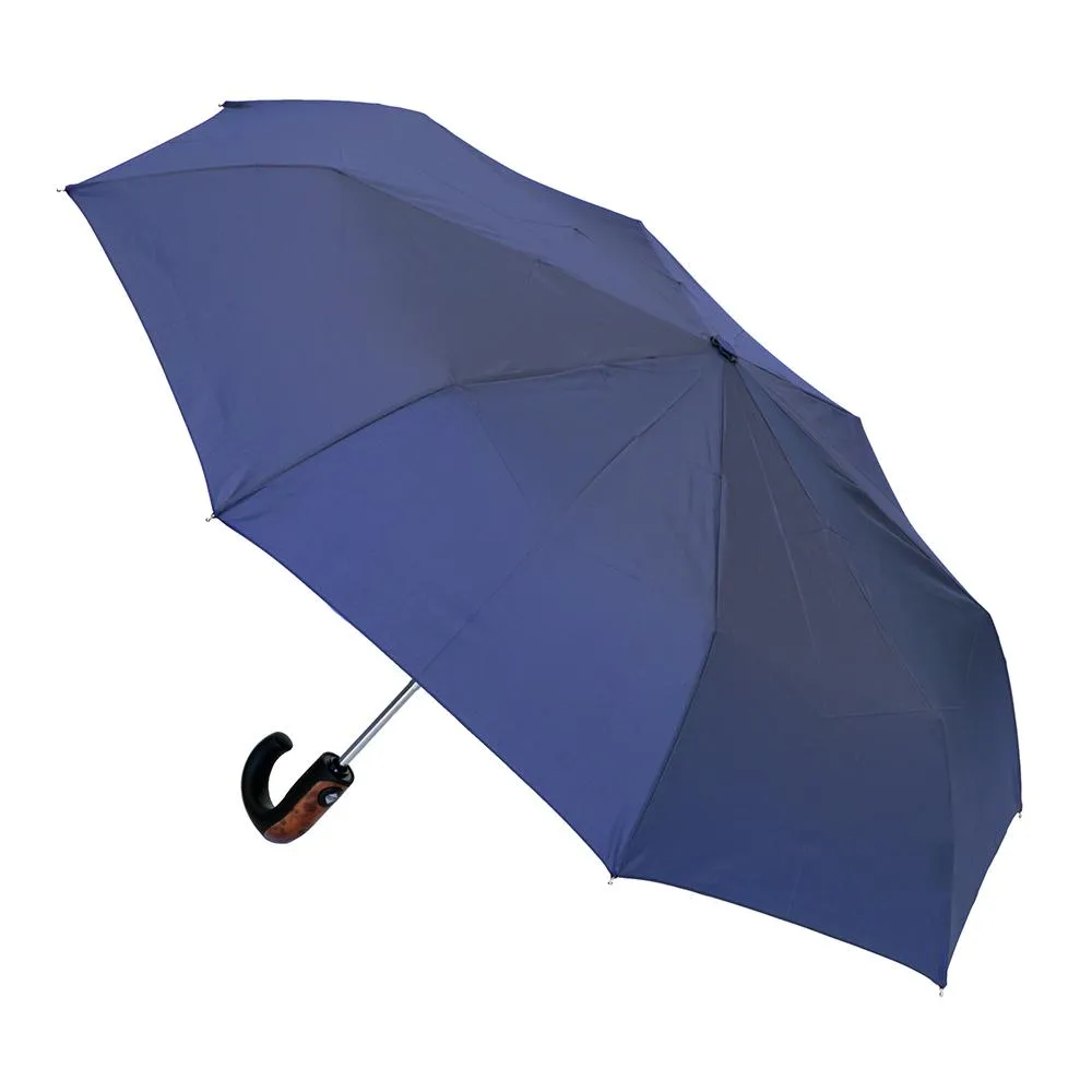 UPF50  Navy Auto Open & Close with Wood trim handle