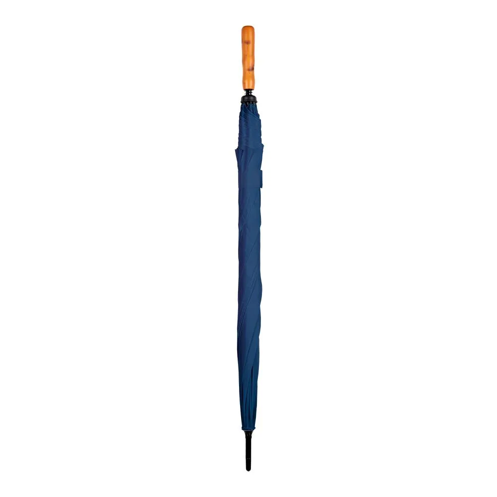 UPF50  Navy Blue Albatross Windproof Manual Golf With Wood Handle