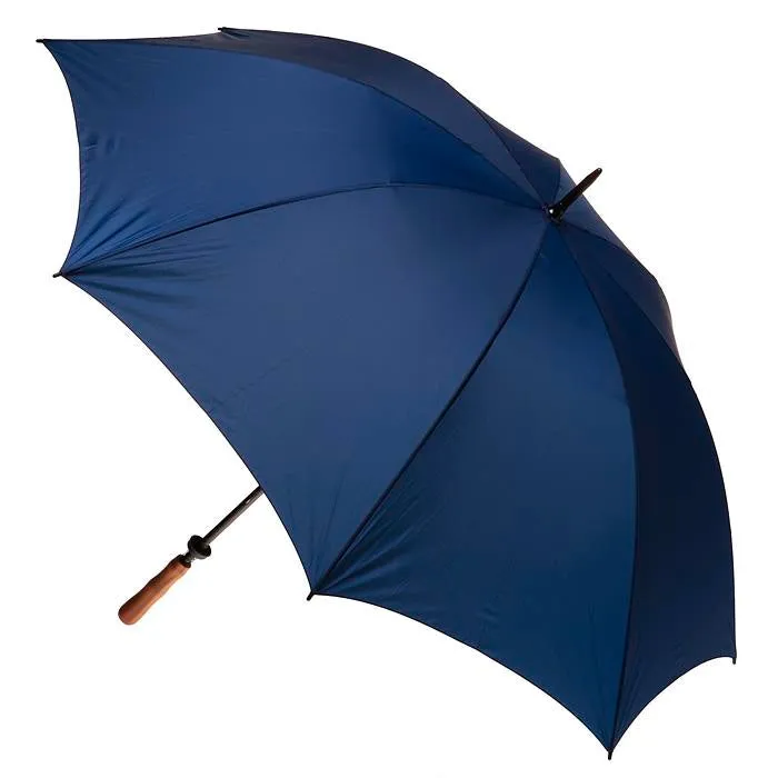 UPF50  Navy Blue Albatross Windproof Manual Golf With Wood Handle