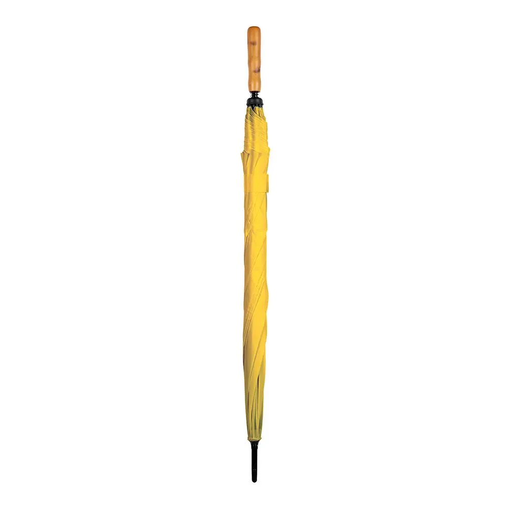 UPF50  Yellow Albatross Windproof Manual Golf With Wood Handle