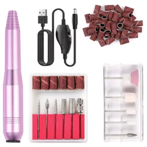 Upgraded Professional Portable Electric Nail Drill, Compact Electrical Professional Nail File Kit for Acrylic, Gel Nails, Manicure Pedicure Polishing Shape Tools for Women and Men