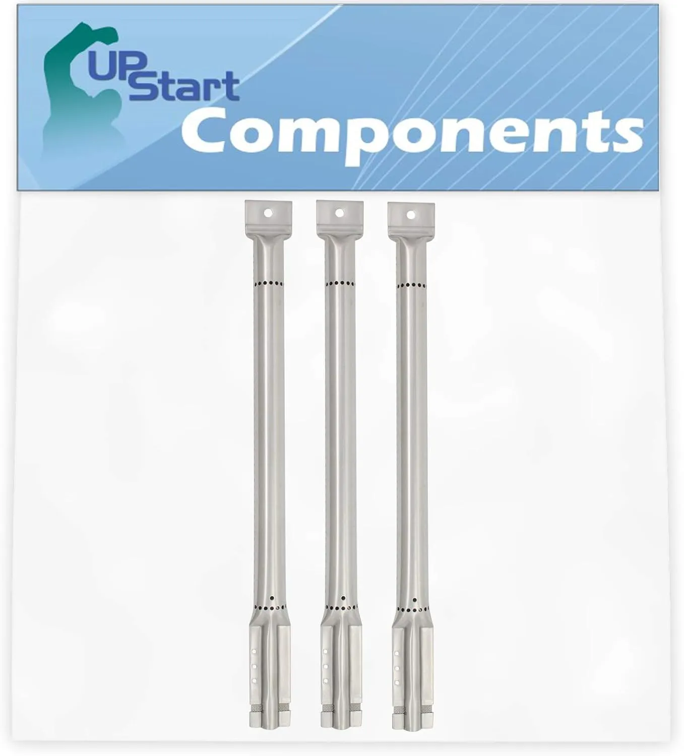 UpStart Components 3-Pack BBQ Gas Grill Tube Burner Replacement Parts for Charmglow 720-0578 - Compatible Barbeque Stainless Steel Pipe Burners