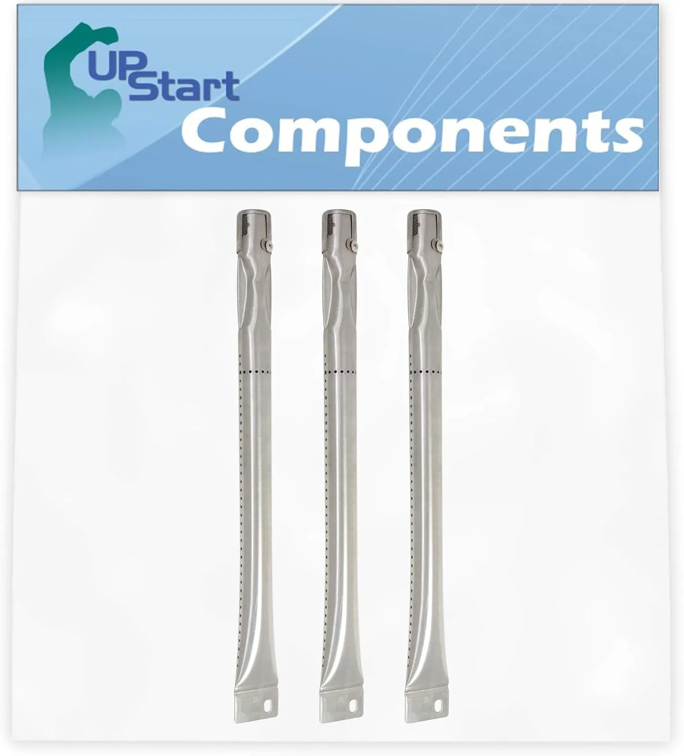 UpStart Components 3-Pack BBQ Gas Grill Tube Burner Replacement Parts for Charmglow 810-9520-F - Compatible Barbeque Stainless Steel Pipe Burners