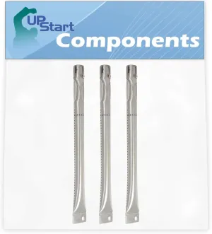 UpStart Components 3-Pack BBQ Gas Grill Tube Burner Replacement Parts for Charmglow 810-9520-F - Compatible Barbeque Stainless Steel Pipe Burners