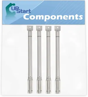 UpStart Components 4-Pack BBQ Gas Grill Tube Burner Replacement Parts for Charmglow 720-0536 - Compatible Barbeque Stainless Steel Pipe Burners