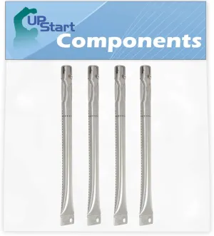 UpStart Components 4-Pack BBQ Gas Grill Tube Burner Replacement Parts for Charmglow 810-7451-F - Compatible Barbeque Stainless Steel Pipe Burners