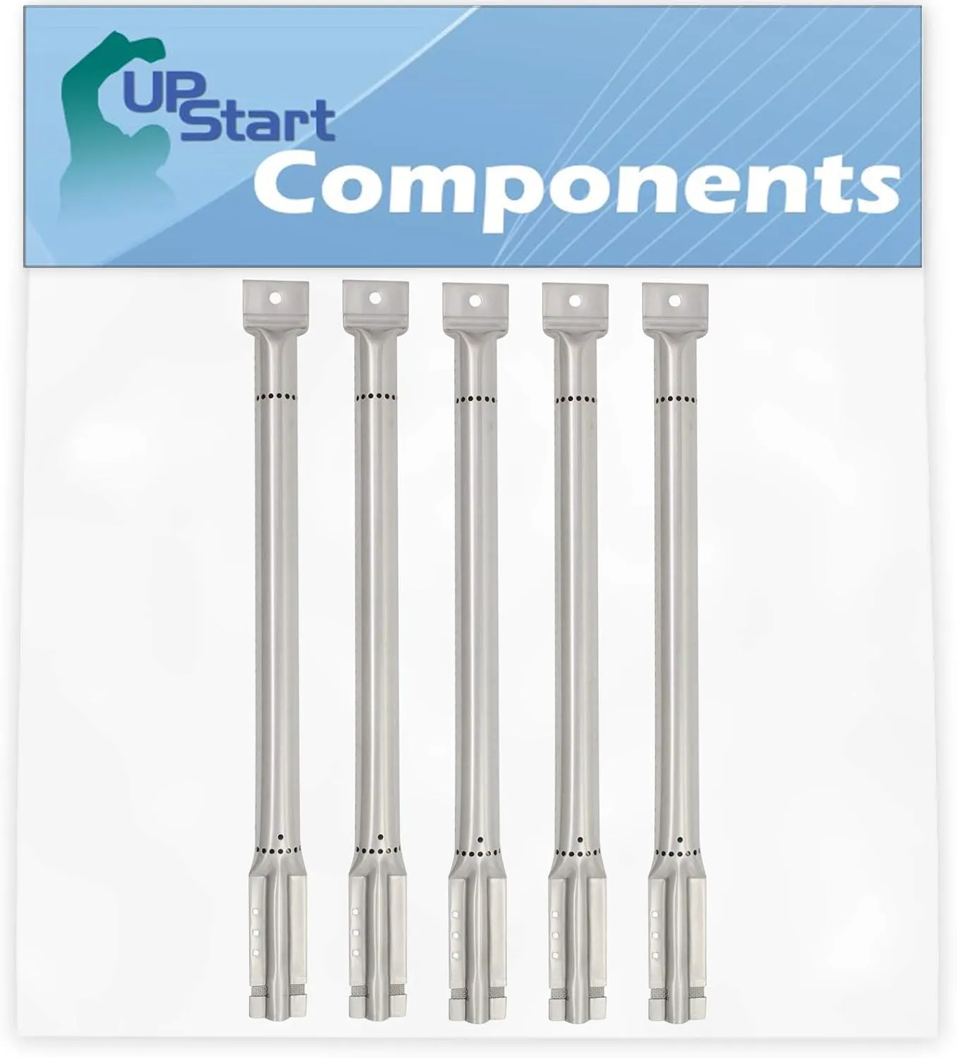 UpStart Components 5-Pack BBQ Gas Grill Tube Burner Replacement Parts for Charmglow 720-0578 - Compatible Barbeque Stainless Steel Pipe Burners
