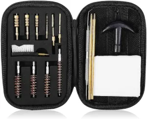 UrbanX Universal Handgun Cleaning kit for AMT Backup 380 ACP Pistol Cleaning Kit with Bore Brush and Metal Bronze Jags Tips with Zippered Compact Case