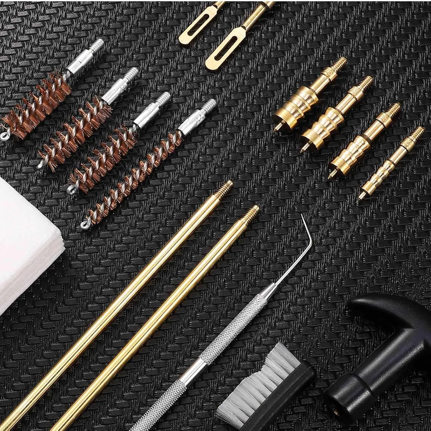 UrbanX Universal Handgun Cleaning kit for AMT Backup 380 ACP Pistol Cleaning Kit with Bore Brush and Metal Bronze Jags Tips with Zippered Compact Case