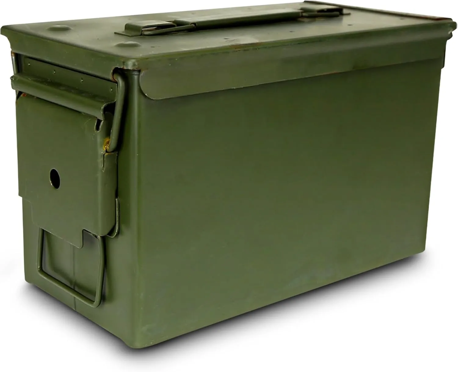 U.S. G.I. M2A1 50 Cal Ammo Can Organizer (OD Green) - Watertight Seal Metal Storage Box w/ Hinged Lid & Secure Latch – Ideal Ammo Can Surplus for Gear, First Aid, & Survival Supplies