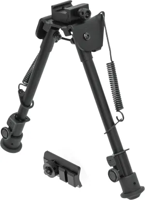 UTG Tactical OP Bipod, Rubber Feet, Center Height 8.3"-12.7", Black
