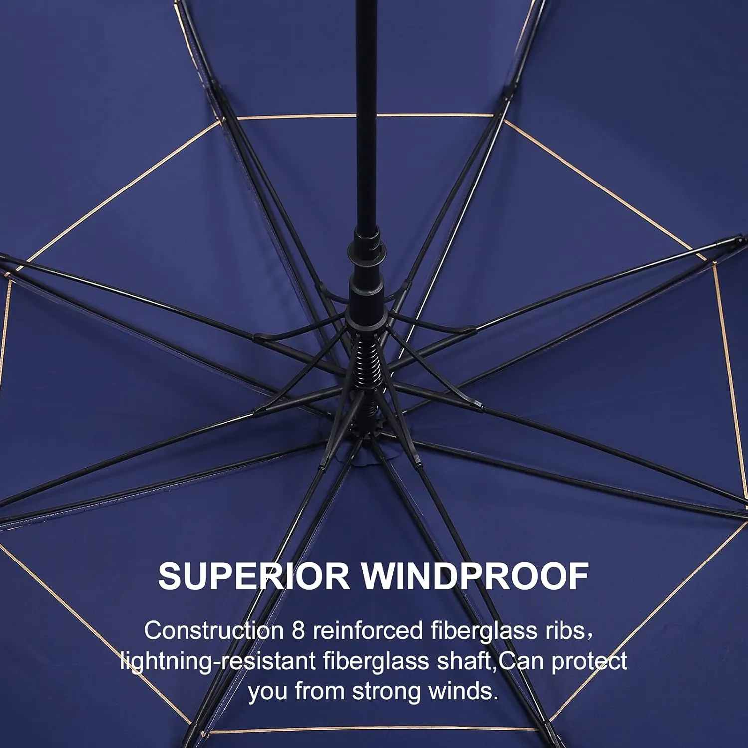 UV Protection UPF 50  Golf Umbrella 62/68 Inch Large Umbrella Automatic Open Sun Umbrella Windproof Vented And Sturdy Construction Shade For Rain And Blocking Sun