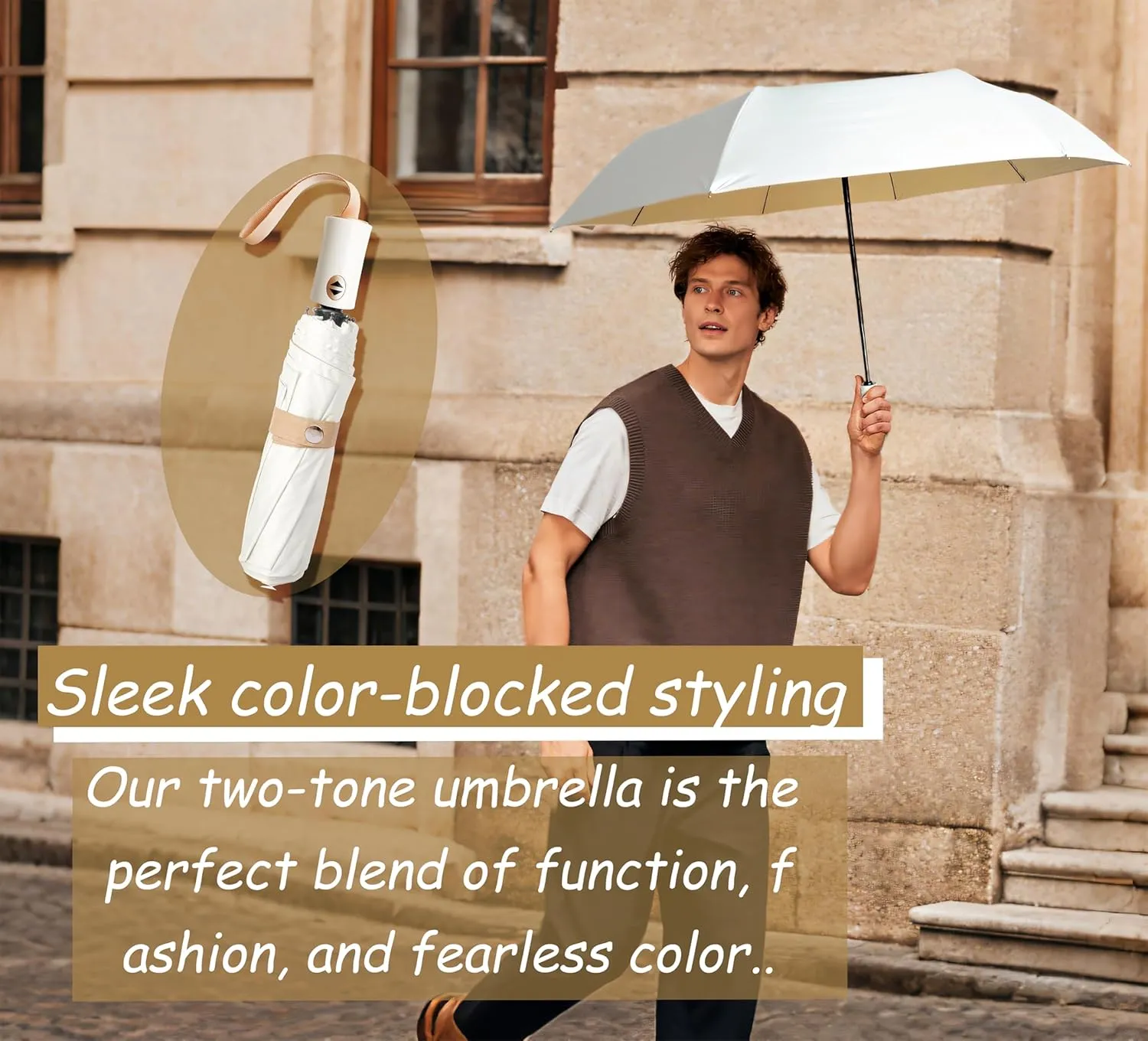 UV Sun Umbrella Compact for Rain Folding Travel Umbrella Automatic Open Close UPF 50  Windproof Rainproof