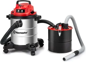 Vacmaster VOC508S 1102 5 Gallon Stainless Steel Wet Dry Shop Vacuum and 3 Gallon Ash Tank Combo