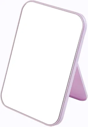 Vanity Mirror High Definition Single Makeup Mirror Desktop Colorful Vanity Mirror Folding Portable Large Square Mirror (Color : Purple) (Purple)