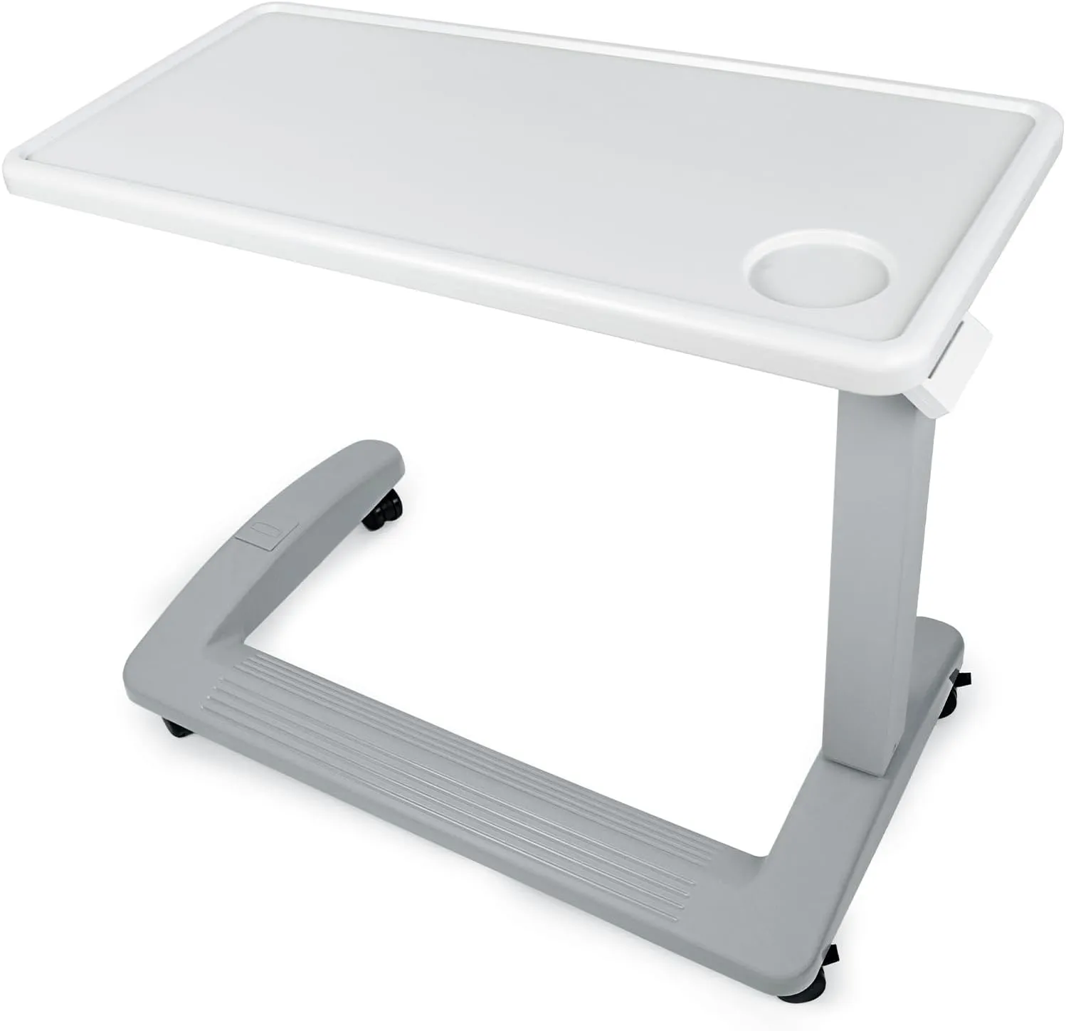 Vaunn FSA/HSA Eligible, Medical Adjustable Overbed Exam Bedside Table with Wheels (Hospital and Home Use), New Tabletop, Light Gray