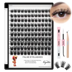 →VAYATOR Lashes Mixed Kit/False Lashes Lash Bond & Seal Kit Multiple styles To Choose 8-20mm Mix D Curl/DD Curl Makeup Cluster Grafting Eyelashes Individual Extension (10-16mm Mixed Lashes Kit)