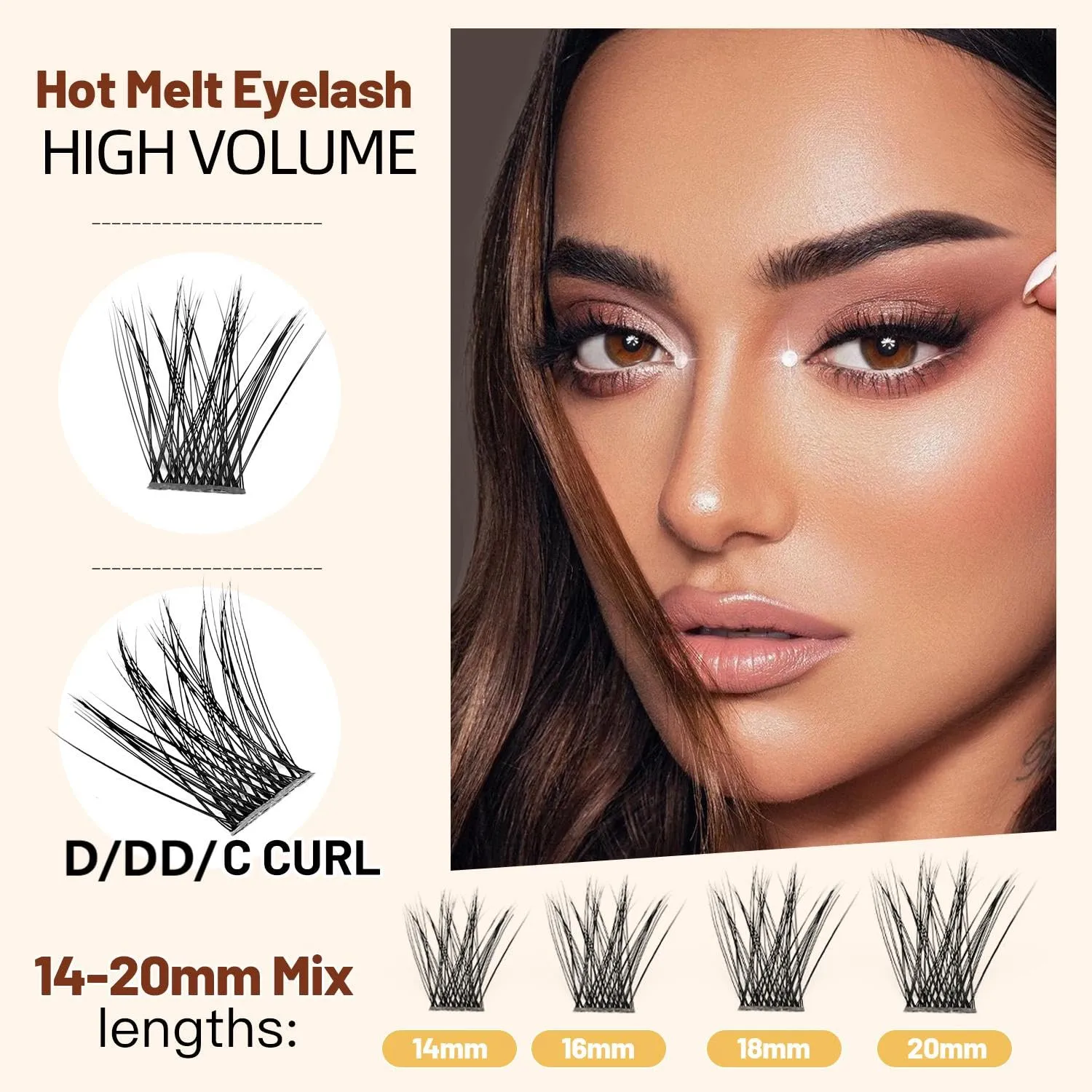 →VAYATOR Lashes Mixed Kit/False Lashes Lash Bond & Seal Kit Multiple styles To Choose 8-20mm Mix D Curl/DD Curl Makeup Cluster Grafting Eyelashes Individual Extension (10-16mm Mixed Lashes Kit)