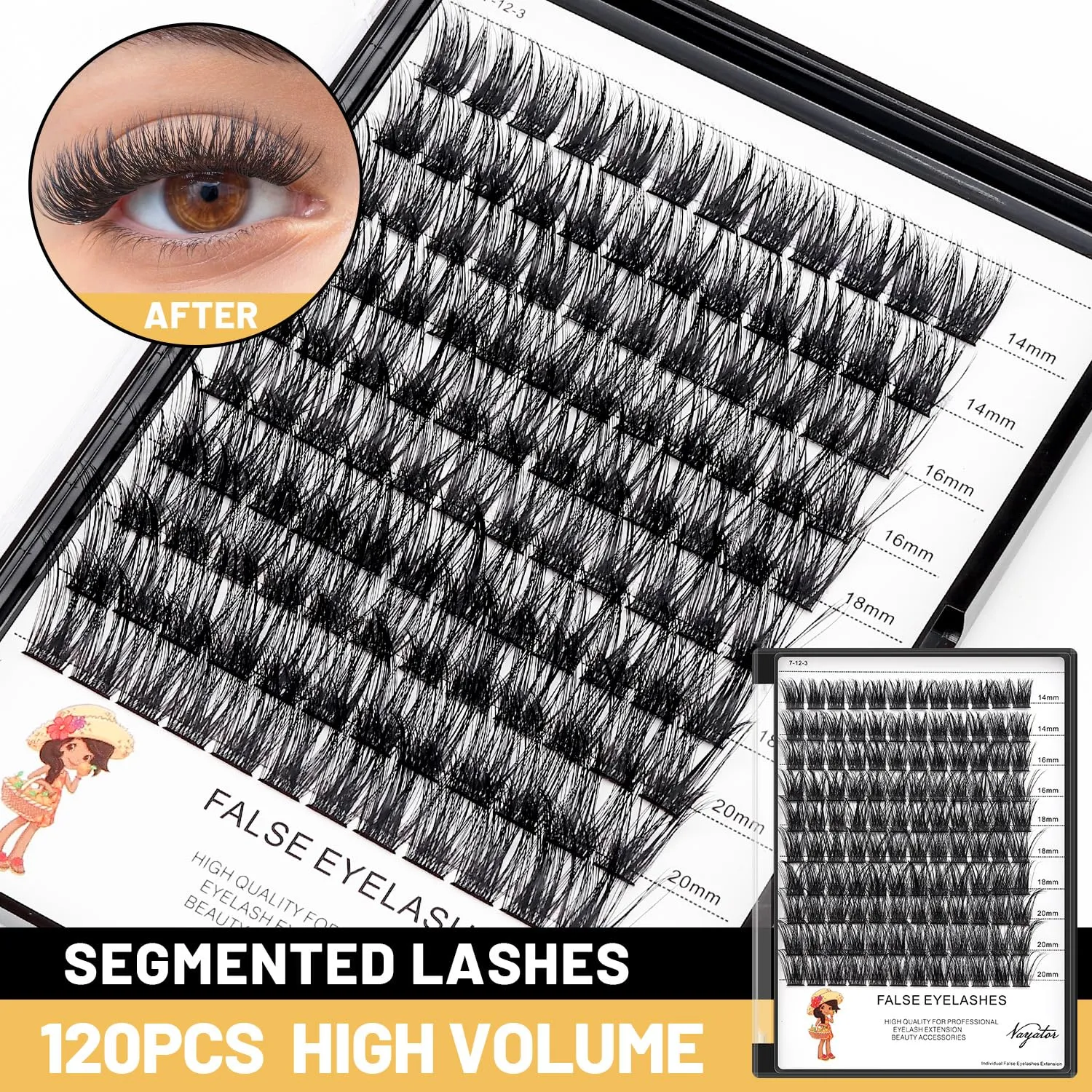 →VAYATOR Lashes Mixed Kit/False Lashes Lash Bond & Seal Kit Multiple styles To Choose 8-20mm Mix D Curl/DD Curl Makeup Cluster Grafting Eyelashes Individual Extension (10-16mm Mixed Lashes Kit)