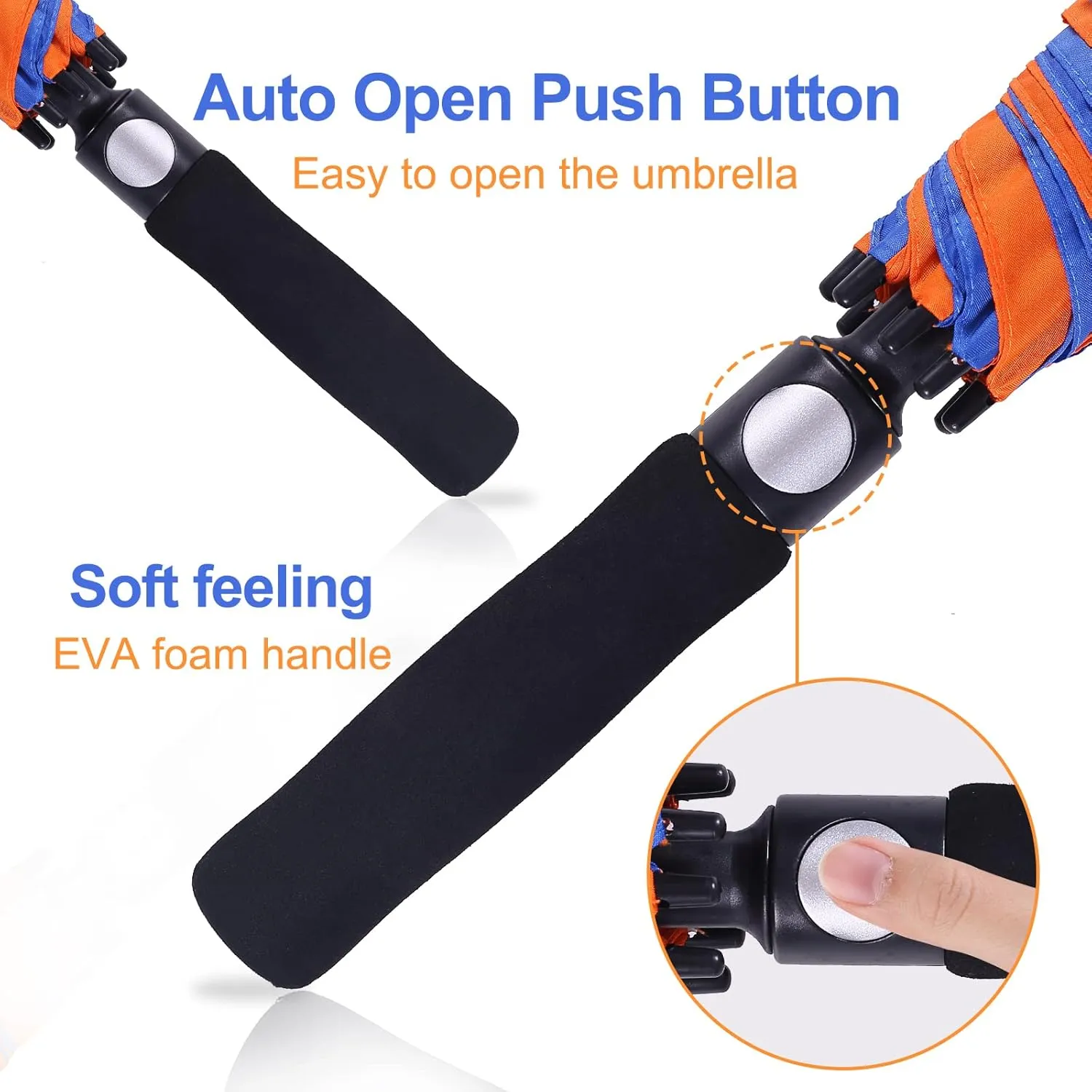 Vented Golf Umbrella 54/62/68 Inch Automatic Extra Large Windproof Oversize Stick Rain Umbrellas For Man and Woman Can Shade For Golfer And Family