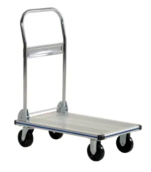 Vestil AFT-30-NM Aluminum Platform Truck With Polyurethane Casters 18-1/2 In. x 30 In. 400 Lb. Capacity Silver