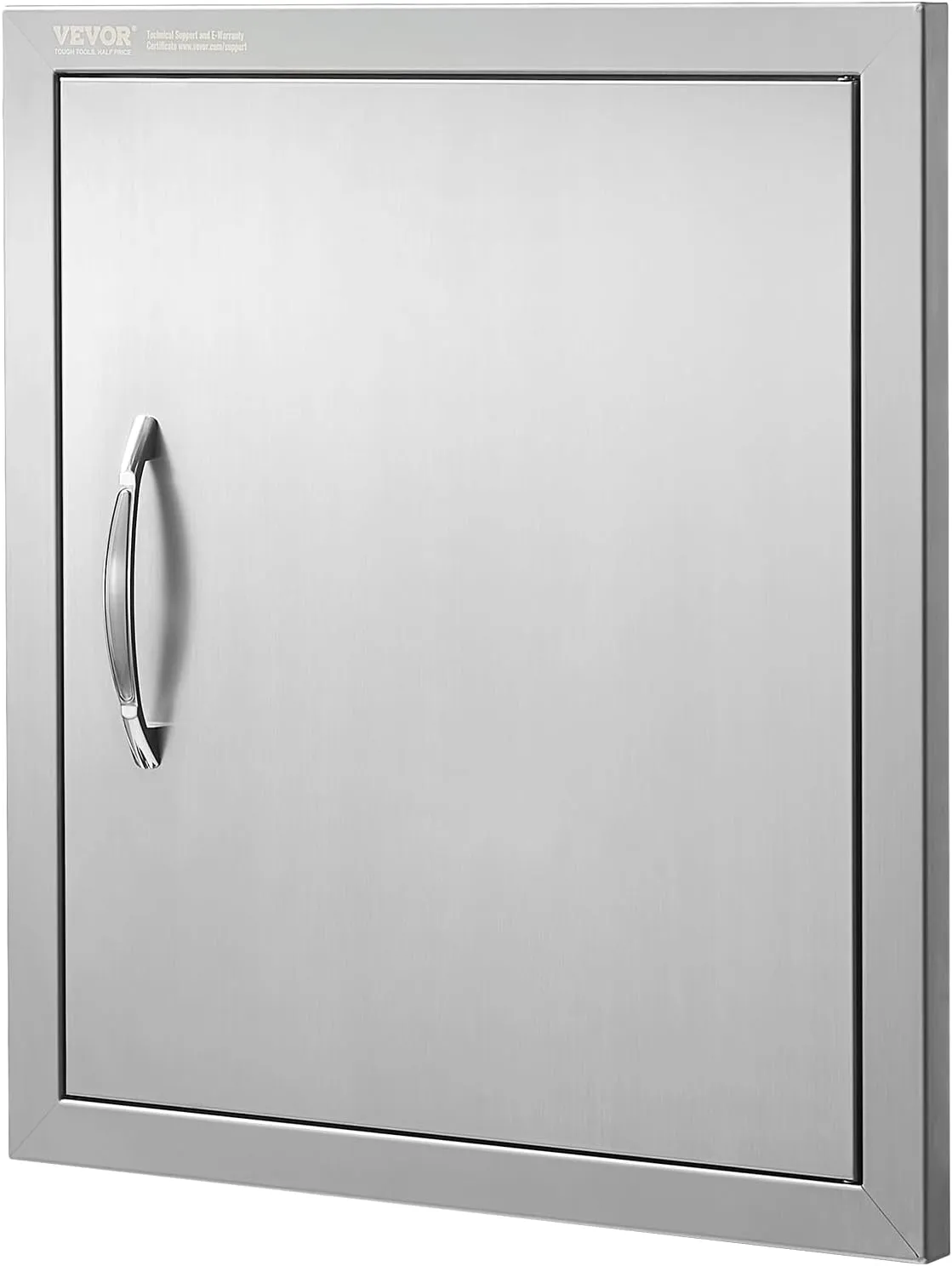 VEVOR BBQ Access Door 18W x 20H Inch, Vertical Single BBQ Door Stainless Steel, Outdoor Kitchen Doors for BBQ Island, Grill Station, Outside Cabinet