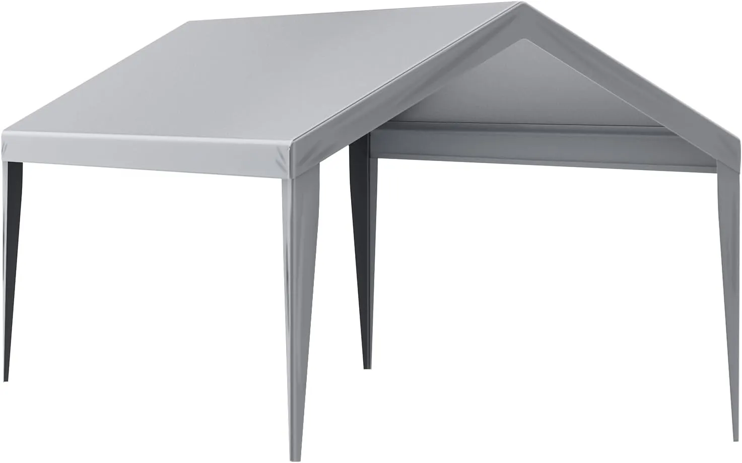 VEVOR Carport Replacement Canopy Cover 10 x 20 ft, Garage Top Tent Shelter Tarp Heavy-Duty Waterproof & UV Protected, Easy Installation with Ball Bungees,Grey (Only Top Cover, Frame Not Include)