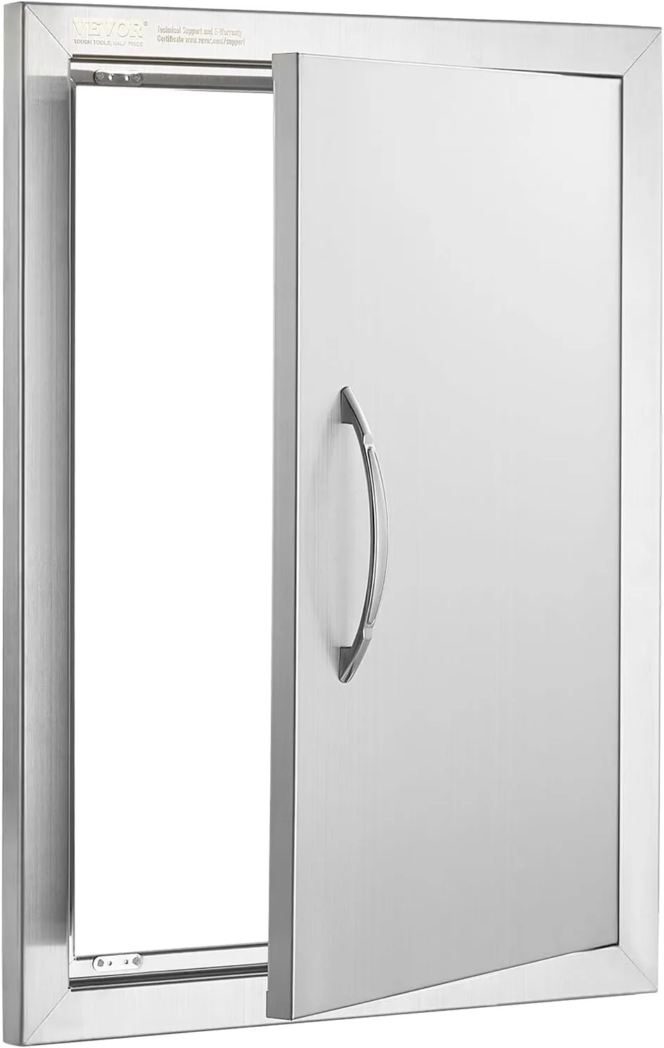 VEVOR Outdoor BBQ Access Door, 16W x 22H Inch, Stainless Steel Flush Mount, Vertical Door with Handle for Grilling Station