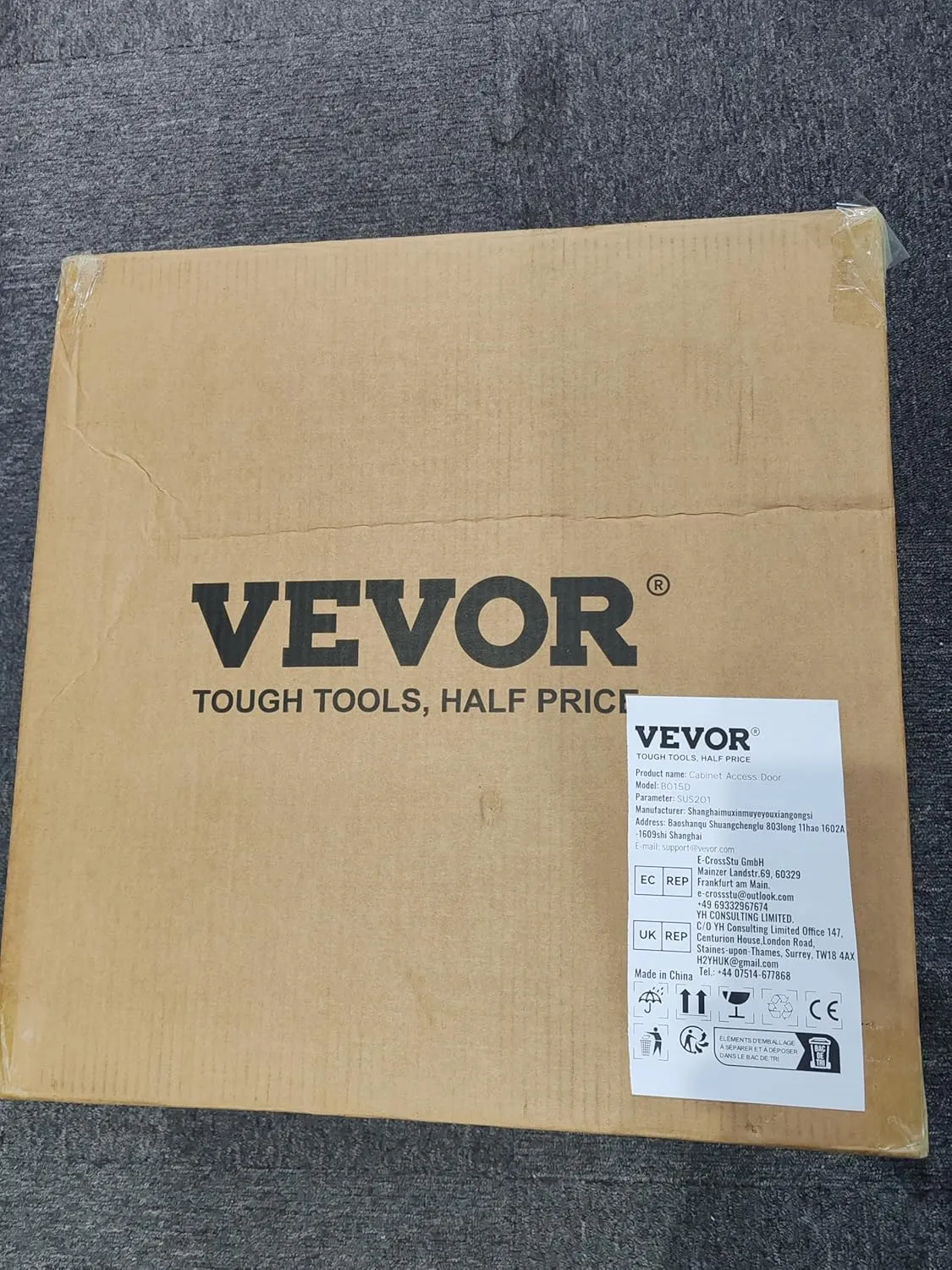 VEVOR Outdoor BBQ Access Door, 16W x 22H Inch, Stainless Steel Flush Mount, Vertical Door with Handle for Grilling Station