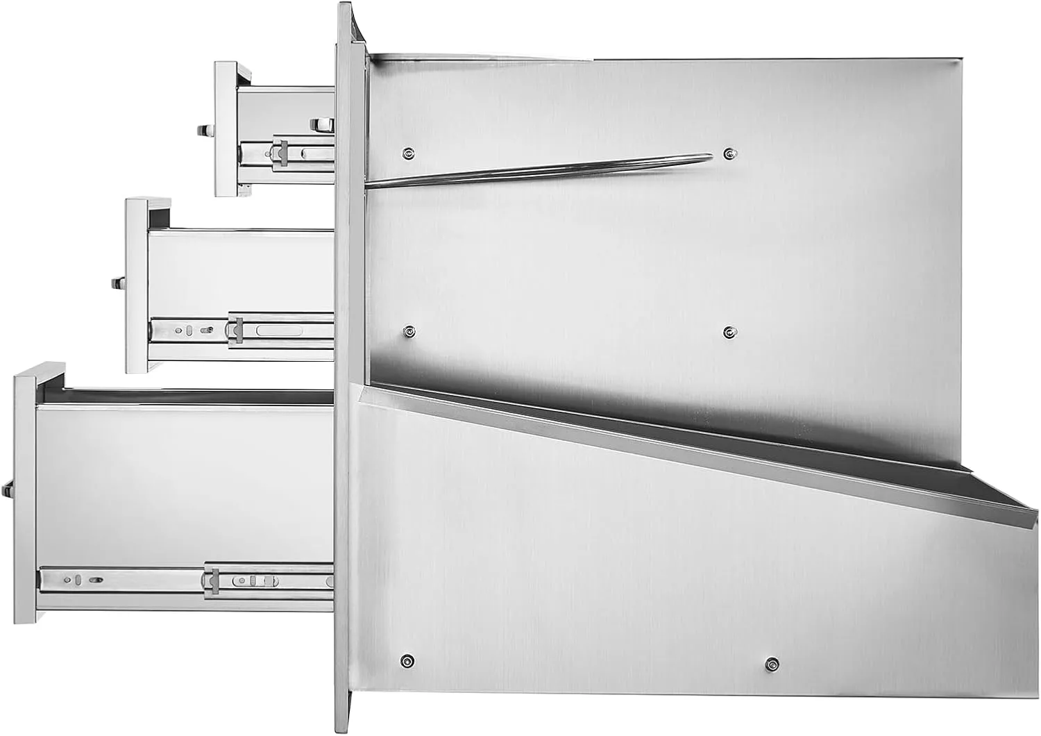 VEVOR Outdoor Kitchen Door Drawer Combo 29.5"W x 22.6"H x 21.7"D, Access Door/Triple Drawers with Propane Drawer and Adjustable Garbage Ring, Perfect for BBQ Island Patio Grill Station