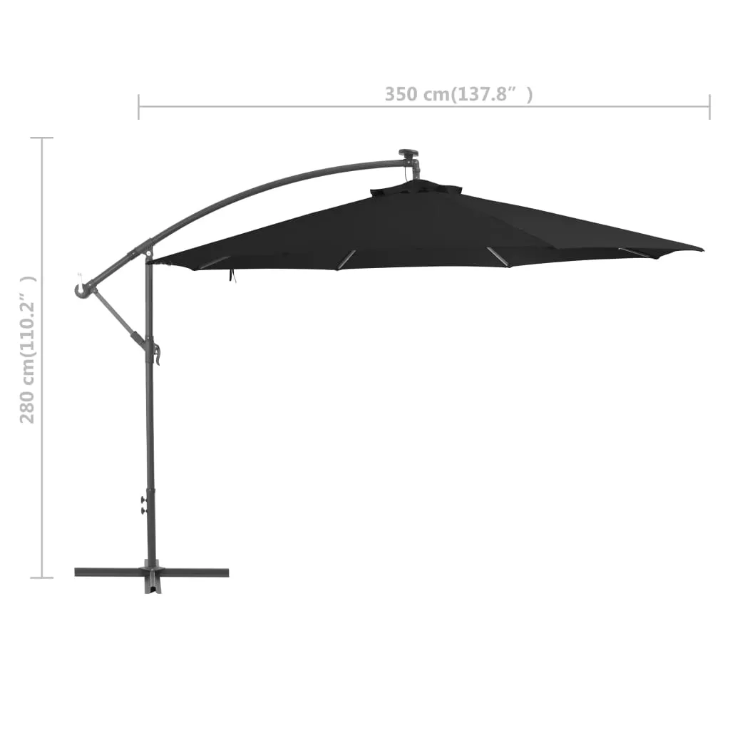 vidaXL Cantilever Umbrella Tilting Parasol Outdoor Umbrella Patio Sunshade