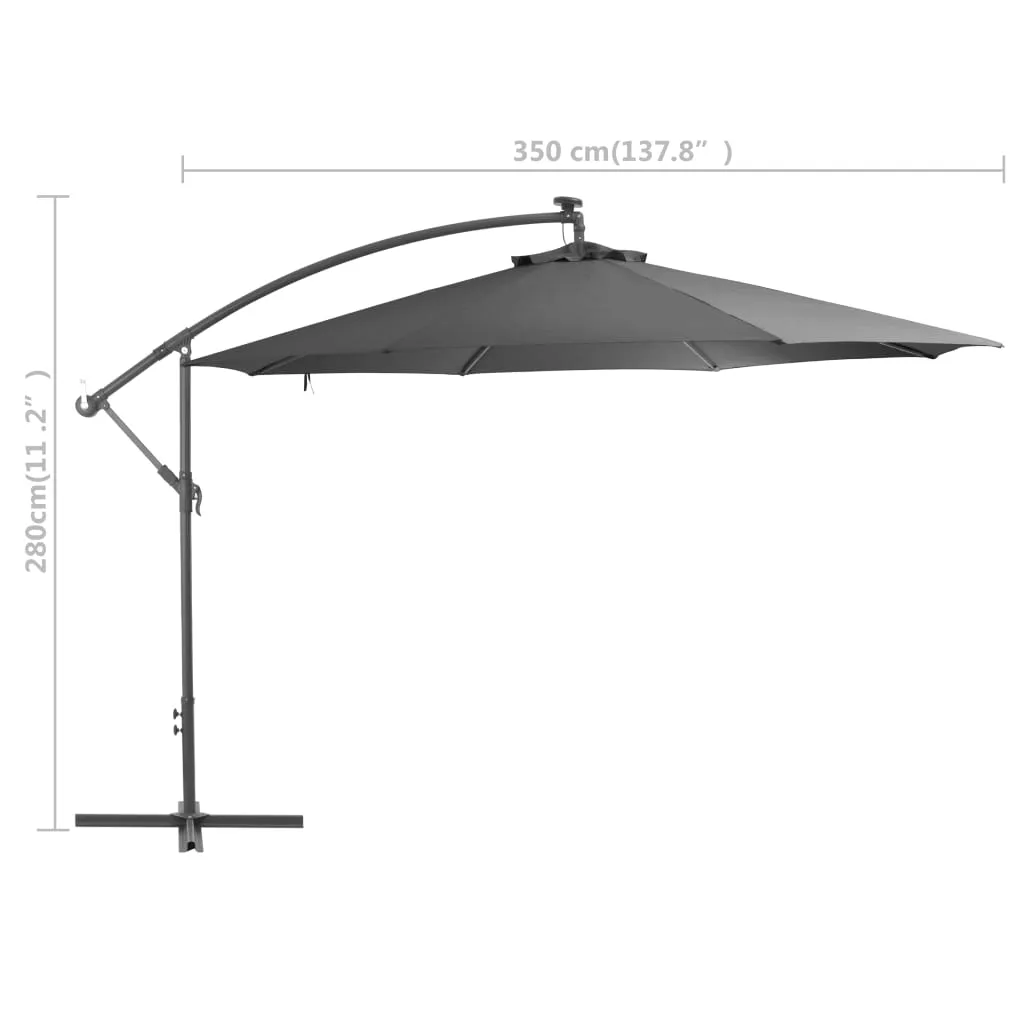 vidaXL Cantilever Umbrella Tilting Parasol Outdoor Umbrella Patio Sunshade