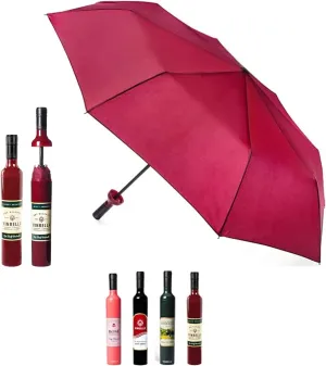 VINRELLA Wine Bottle Umbrella - Portable and Compact Travel Umbrella, Waterproof and Windproof, UV Blocker