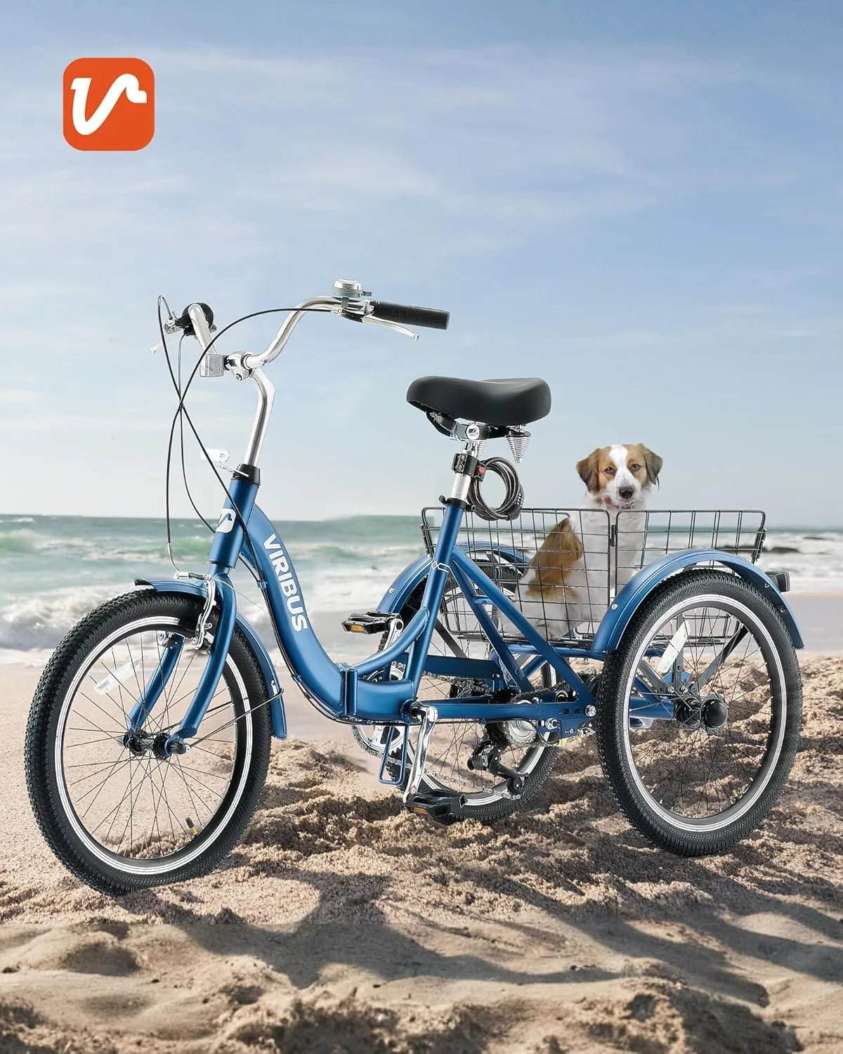 Viribus Folding Adult Tricycle, 20 inch Folding Tricycle for Adults with Lock, 1 or 7 Speed 3 Wheel Bike, Foldable Trike Collapsible Three Wheel Bike for Men Women Senior, 330lb.