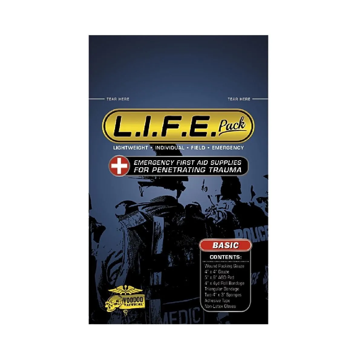 Voodoo Tactical LIFE Pack Basic Trauma First Aid Supplies