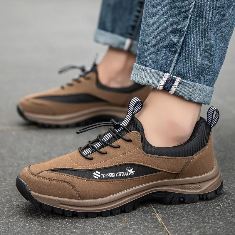Walking Shoes for Men on Leather Casual Comfortable Breathable Hiking Working All-Terrain Trekking Lace-Up Work Office Dress Casual Outdoor Lightweight Cushioning