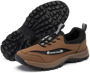 Walking Shoes for Men on Leather Casual Comfortable Breathable Hiking Working All-Terrain Trekking Lace-Up Work Office Dress Casual Outdoor Lightweight Cushioning