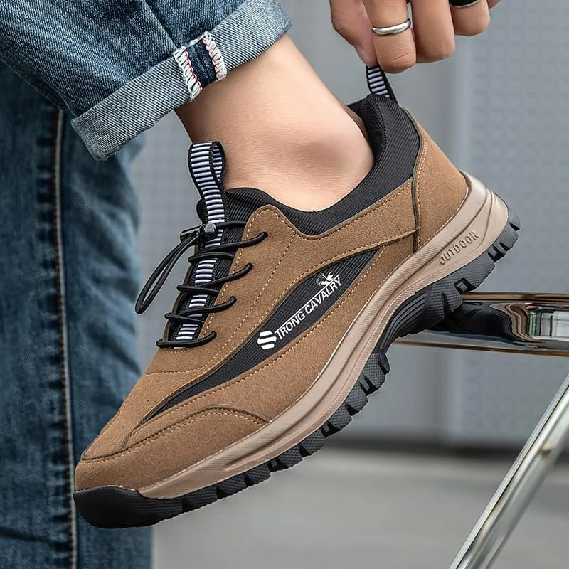 Walking Shoes for Men on Leather Casual Comfortable Breathable Hiking Working All-Terrain Trekking Lace-Up Work Office Dress Casual Outdoor Lightweight Cushioning