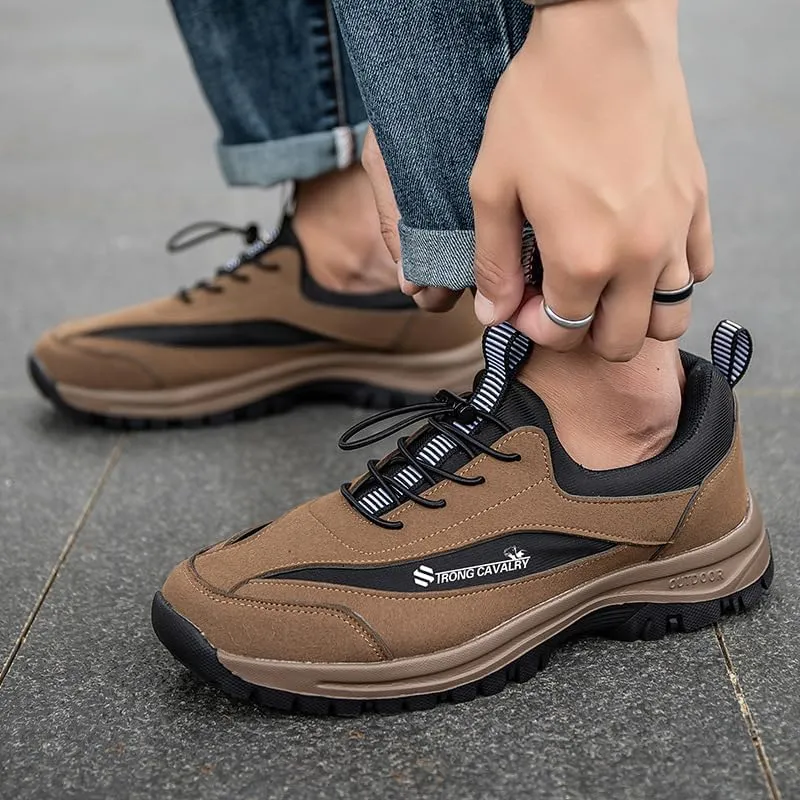 Walking Shoes for Men on Leather Casual Comfortable Breathable Hiking Working All-Terrain Trekking Lace-Up Work Office Dress Casual Outdoor Lightweight Cushioning