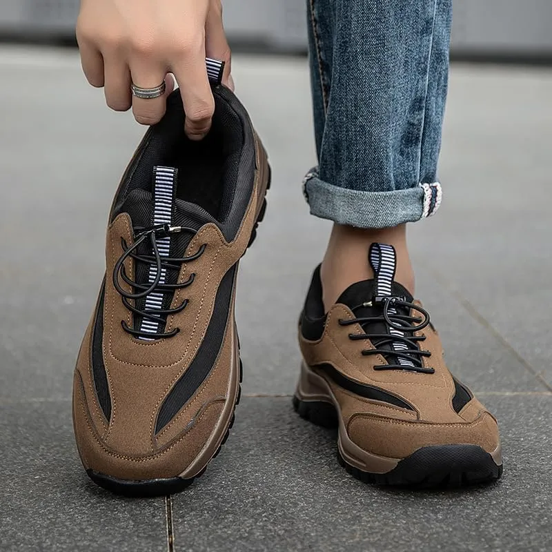 Walking Shoes for Men on Leather Casual Comfortable Breathable Hiking Working All-Terrain Trekking Lace-Up Work Office Dress Casual Outdoor Lightweight Cushioning