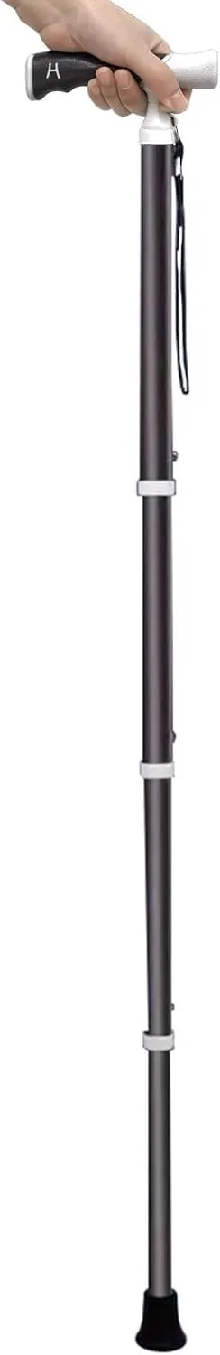 Walking Stick for The Elderly 4-Section Adjustable Trekking Pole Multifunctional Hiking Poles 90° Rotating Crutch Gift Box Packaging(38~105cm)