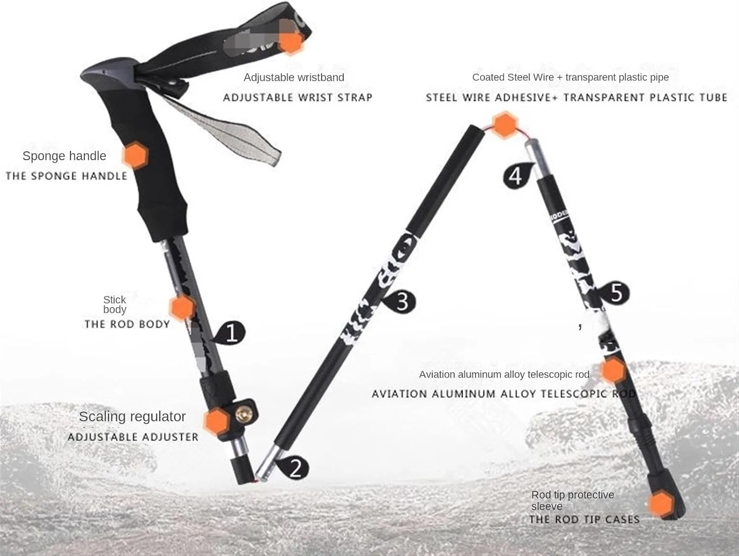 Walking Stick Hiking Poles Walking Pole Aluminum Ultralight Travel Trekking Hiking Pole for Camping Outdoor Hiking Gear Trekking Poles