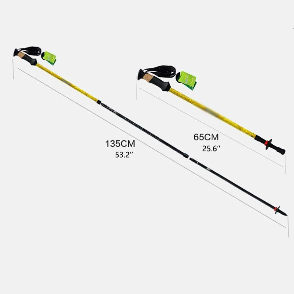 Walking Sticks Adjustable Hiking Or Walking Sticks Shock Absorber Straight Handle Strong Lightweight Carbon Fiber Trekking Pole Cane Trekking Poles (Color : B)