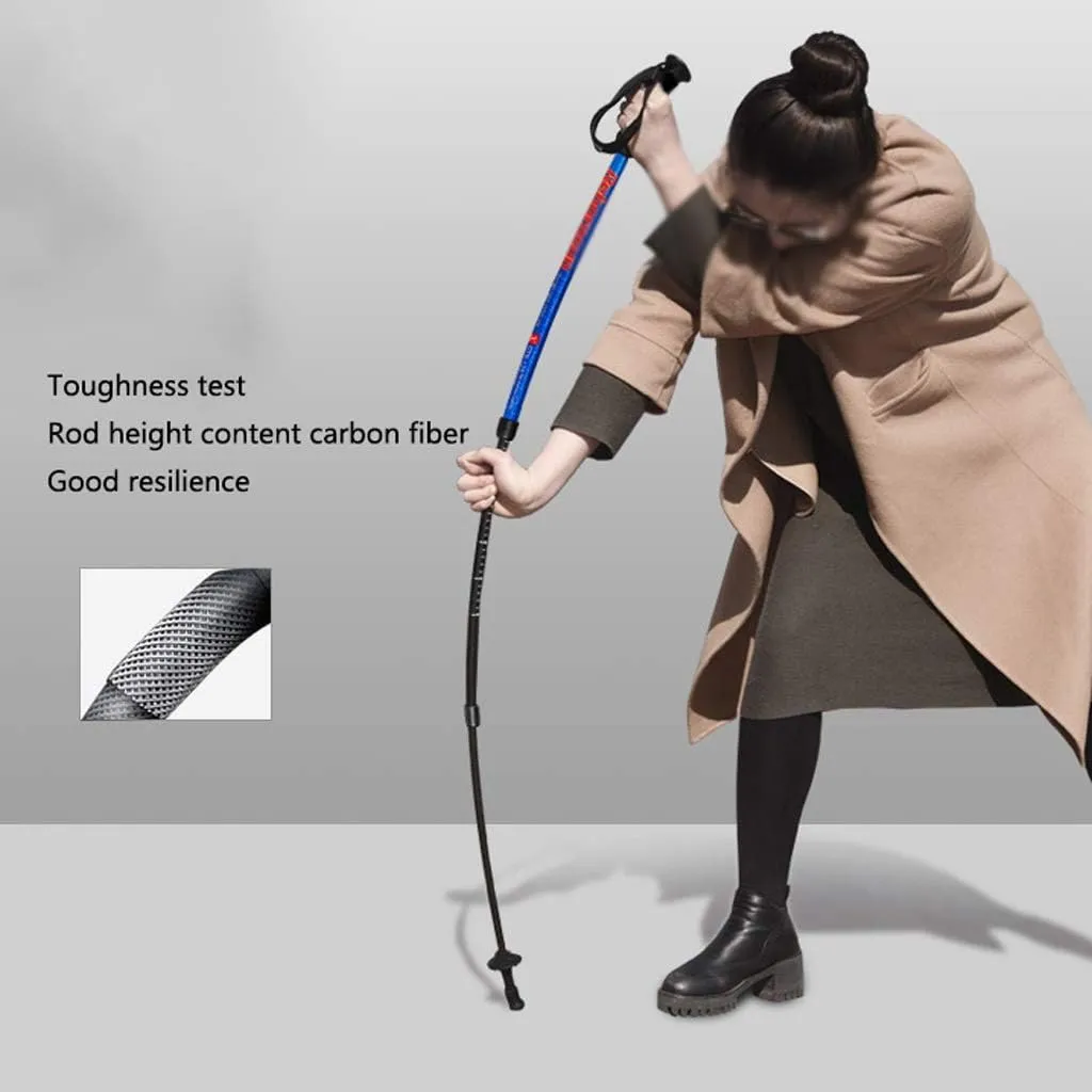 Walking Sticks Trekking Poles Outdoor Defense Cane Tactical Stick Ultralight Carbon Fiber Hiking Tourism Camping Walking Stick Trekking Poles (Color : E)