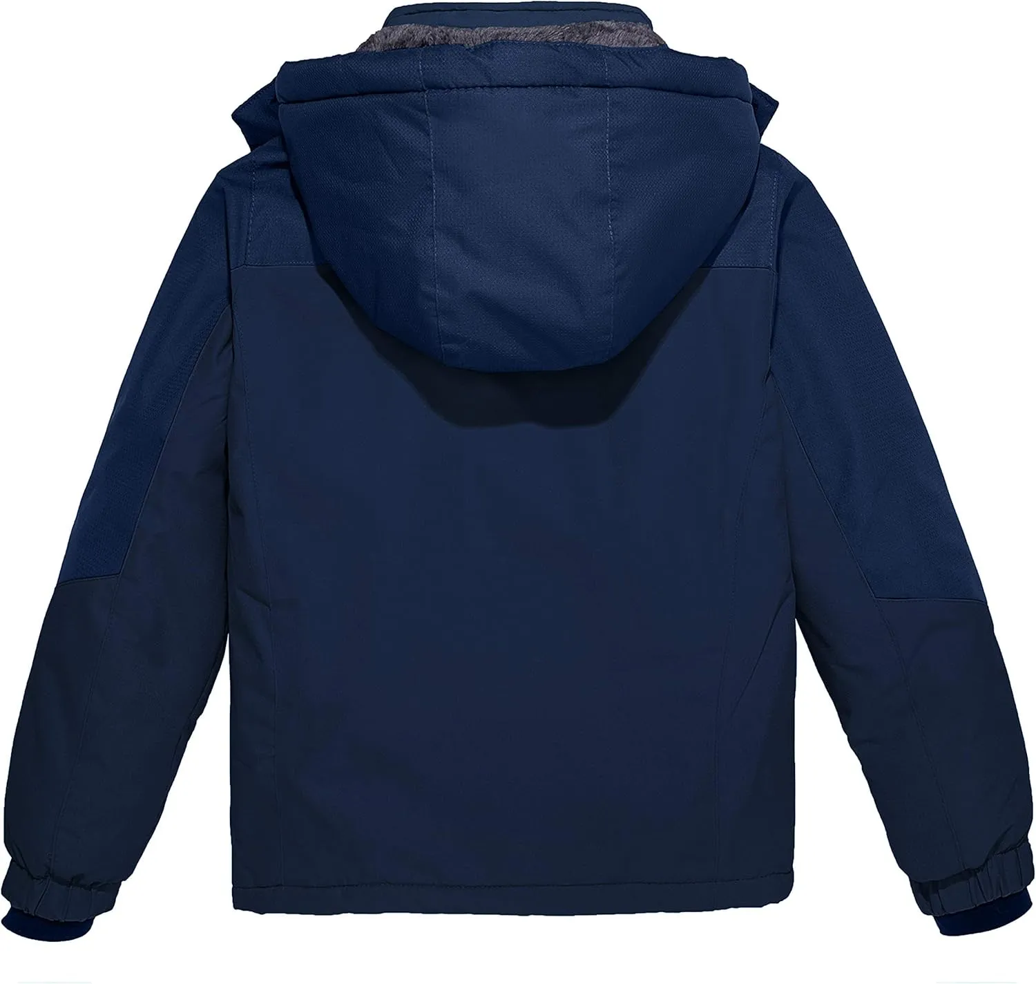 Wantdo Boy's Waterproof Ski Jacket Fleece Snowboarding Jackets Warm Thick Winter Coat Hooded Raincoats