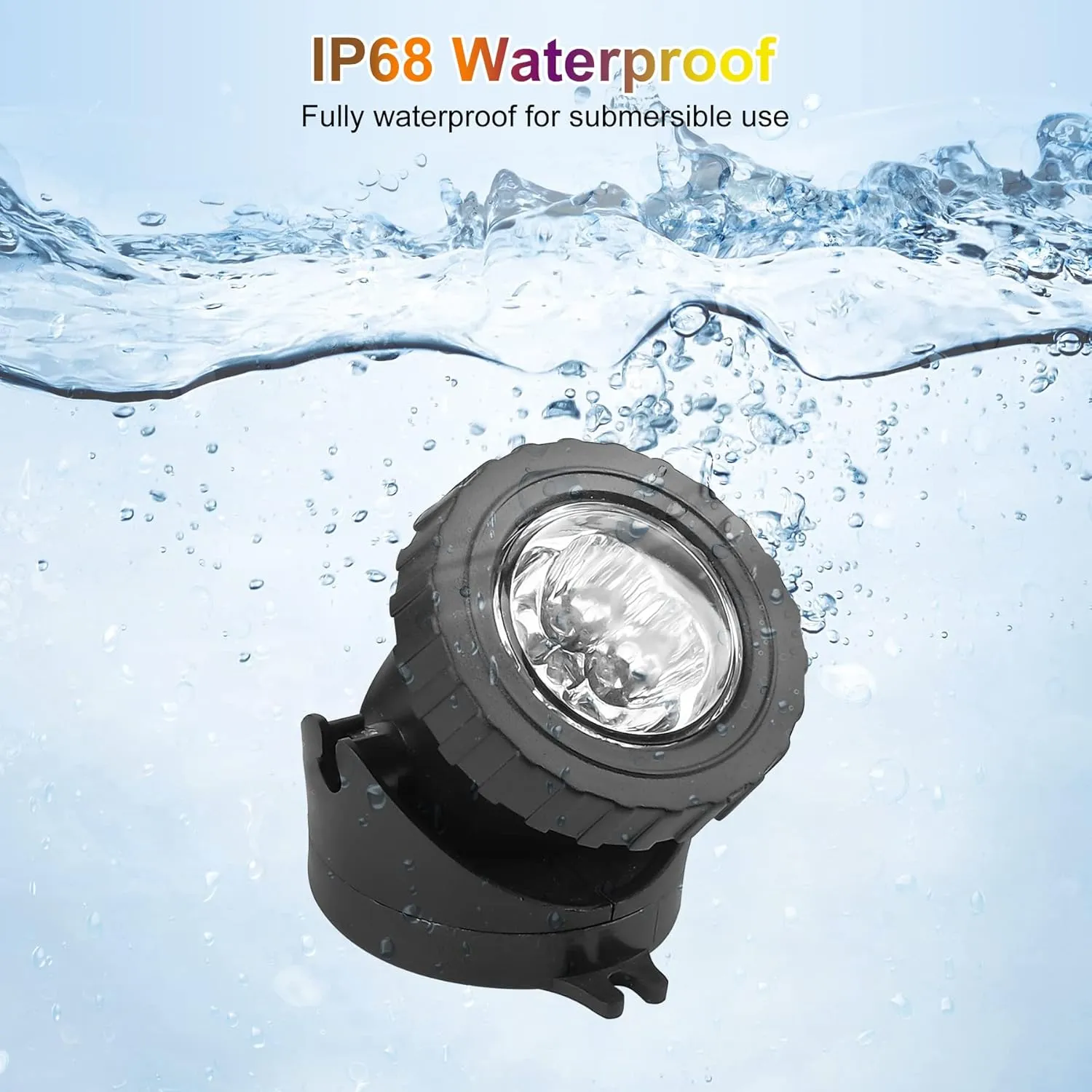 Warm White Pond Lights, Super Bright LED Underwater Submersible Landscape Spotlights, Switch Control IP68 Waterproof Fountain Lights for Fish Aquarium Tank Garden Yard Pool (Set of 3)