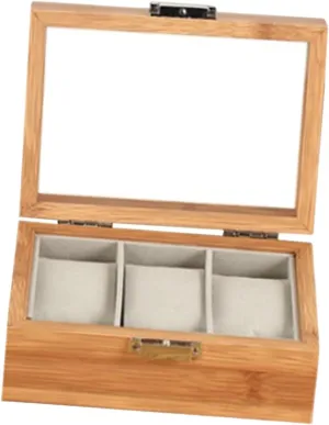 Watch Storage Box Men's Watch Holder Wood Stylish with Glass Lid Watch Collection Box Watch Case for Travel for Men Women