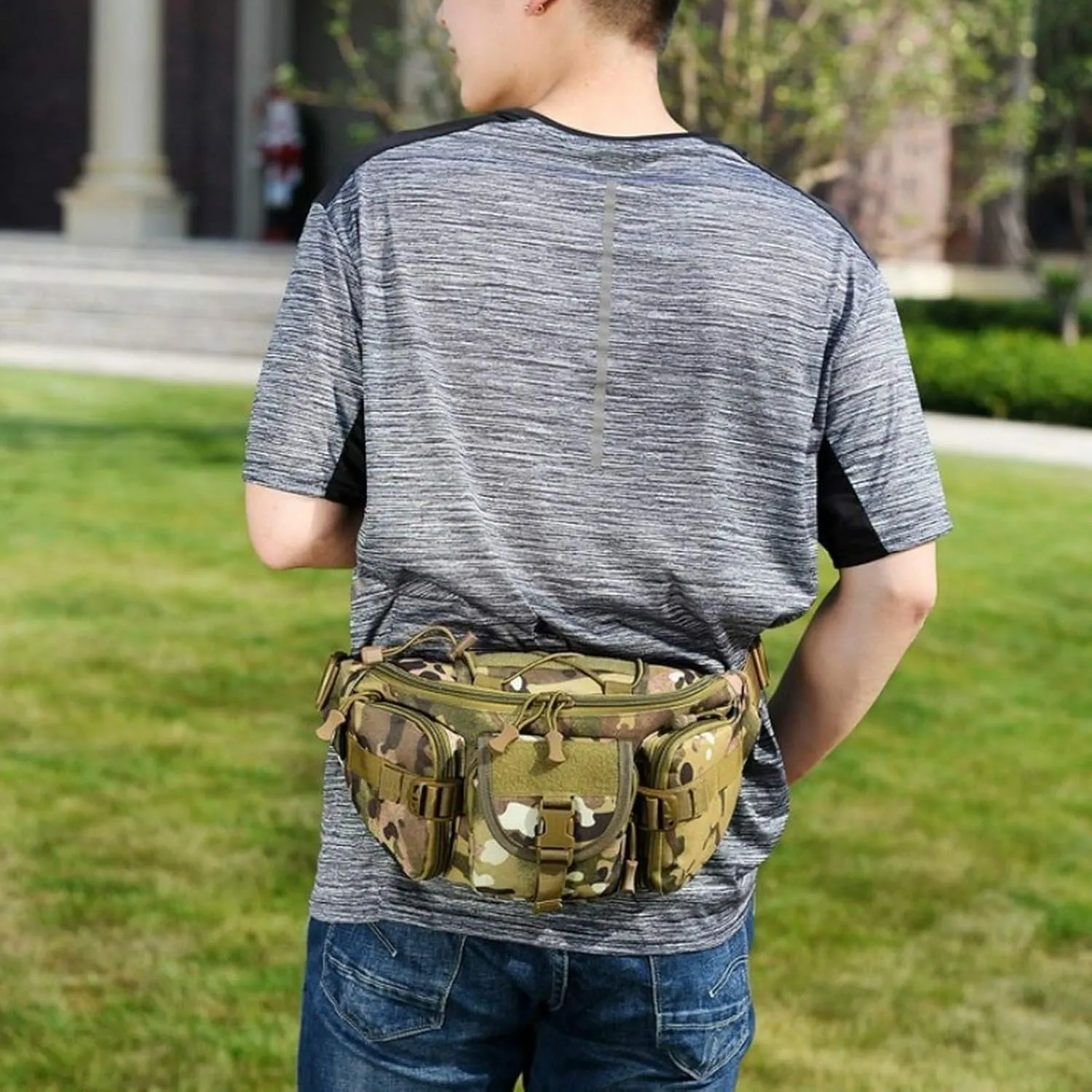Water Resistant Tactical Waist Pack Bag Military Fanny Packs Hip Belt Bag Pouch for Hiking Climbing Outdoor Bumbag
